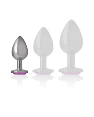 INTENSE - PLUG ANAL EN MÉTAL ALUMINIUM COEUR ROSE TAILLE S