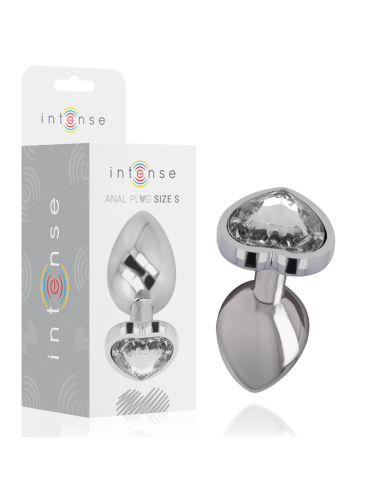 INTENSE - PLUG ANAL EN MÉTAL ALUMINIUM COEUR BLANC TAILLE S