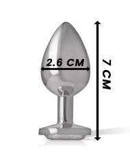 INTENSE - PLUG ANAL EN MÉTAL ALUMINIUM COEUR BLANC TAILLE S