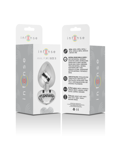 INTENSE - PLUG ANAL EN MÉTAL ALUMINIUM COEUR BLANC TAILLE S