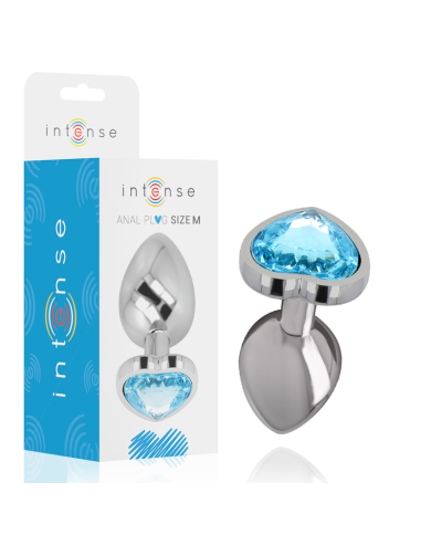 INTENSE - PLUG ANAL MÉTAL ALUMINIUM COEUR BLEU TAILLE M