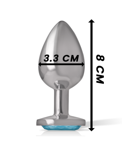 INTENSE - PLUG ANAL MÉTAL ALUMINIUM COEUR BLEU TAILLE M
