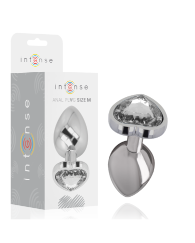 INTENSE - PLUG ANAL MÉTAL ALUMINIUM COEUR BLANC TAILLE M