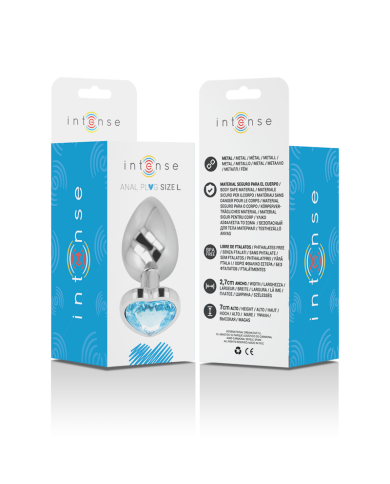 INTENSE - PLUG ANAL MÉTAL ALUMINIUM COEUR BLEU TAILLE L