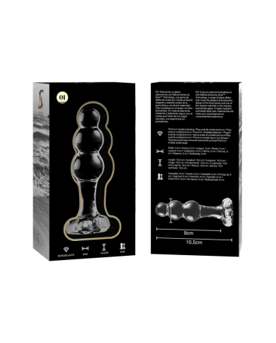 NEBULA SERIES BY IBIZA - MODÈLE 1 BOUCHON EN VERRE BOROSILICATE TRANSPARENT 10.5 CM -O- 3 CM