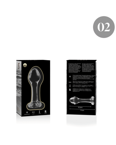 NEBULA SERIES BY IBIZA - PLUG ANAL MODÈLE 2 VERRE BOROSILICATE CLAIR 11 CM -O- 3.5 CM