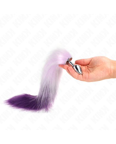 KINK - PLUG ANAL TAILLE S 7 X 3 CM AVEC QUEUE SYNTHÉTIQUE 40 CM VIOLET