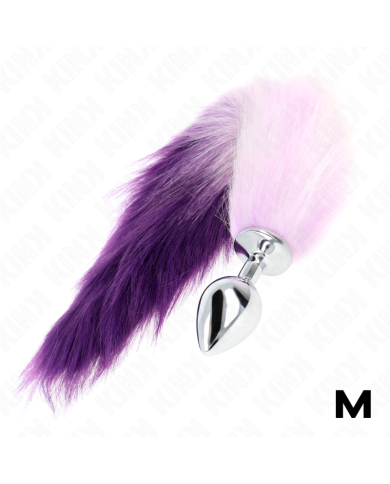 KINK - PLUG ANAL TAILLE M 8 X 3,5 CM AVEC QUEUE SYNTHÉTIQUE 40 CM VIOLET