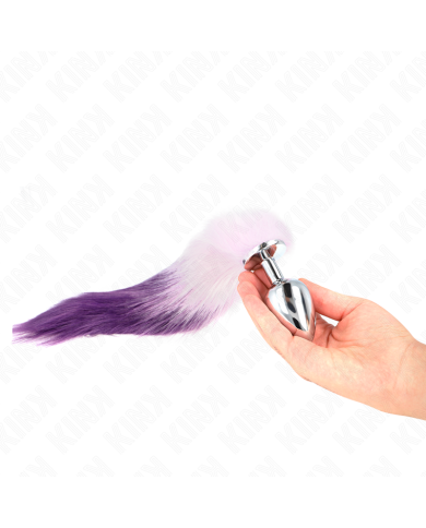 KINK - PLUG ANAL TAILLE L 10 X 4 CM AVEC QUEUE SYNTHÉTIQUE 40 CM VIOLET