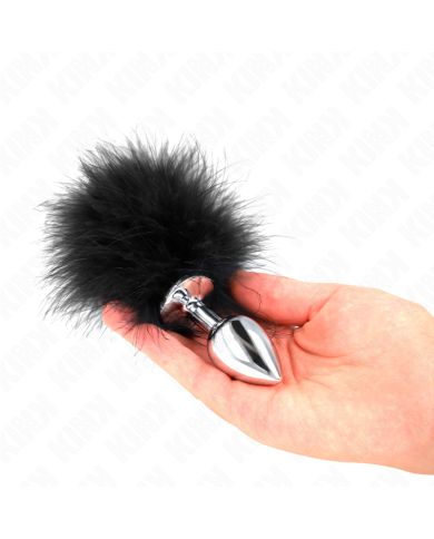 KINK - PLUG ANAL EN ACIER INOXYDABLE 11 x 7 CM AVEC PLUME 11 CM