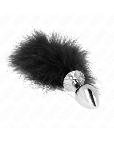 KINK - PLUG ANAL EN ACIER INOXYDABLE 11 x 7 CM AVEC PLUME 11 CM