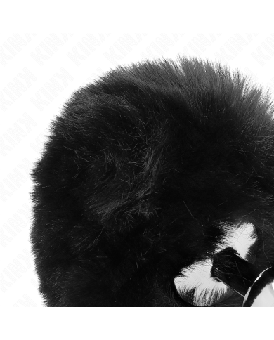 KINK - BOUCHON EN ACIER INOXYDABLE 7 x 3 CM AVEC QUEUE DE LAPIN EN FAUSSE FOURRURE NOIRE 8 CM