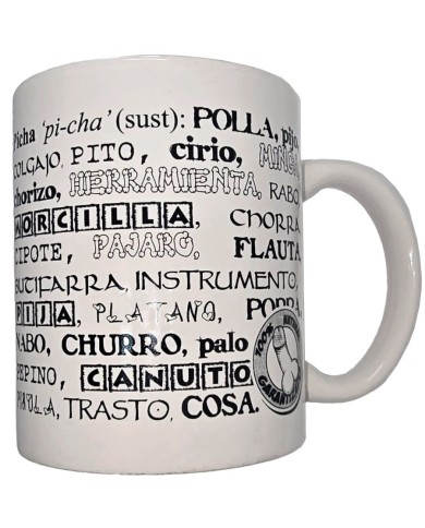 DIABLO PICANTE - TASSE BLANCHE AVEC SYNONYMES DE PÉNIS 370 ML