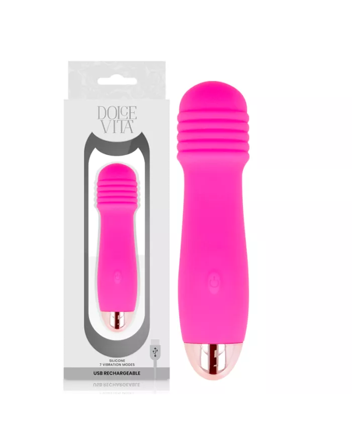 DOLCE VITA - VIBRATEUR RECHARGEABLE TROIS ROSE 7 VITESSES