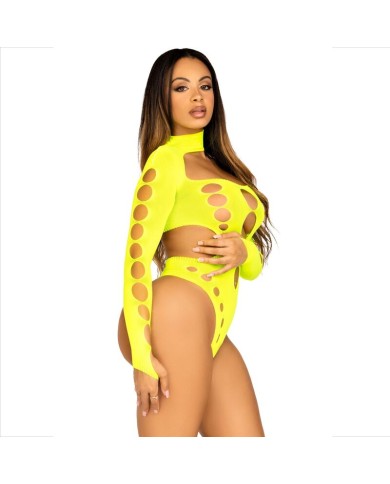 LEG AVENUE - BODY SANS COUTURES AVEC STRING JAUNE