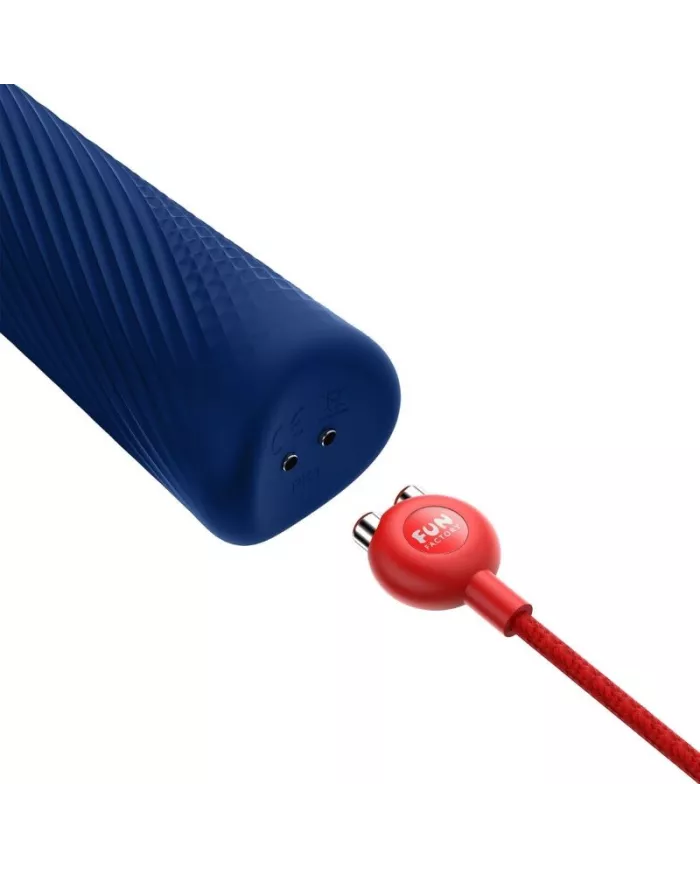 FUN FACTORY - VIM BAGUETTE RUMBLE VIBRANTE RECHARGEABLE EN SILICONE BLEU MINUIT