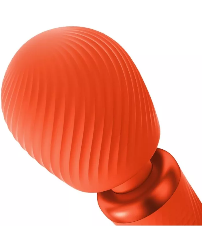 FUN FACTORY - VIM SILICONE RECHARGEABLE VIBRANT LESTÉ RUMBLE WAND SUNRISE ORANGE