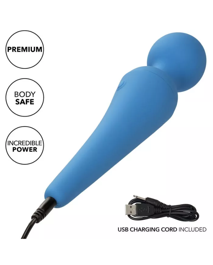 CALEXOTICS - COUTURE KIT VIBRATEUR WAND 10 VIBRATIONS BLEU