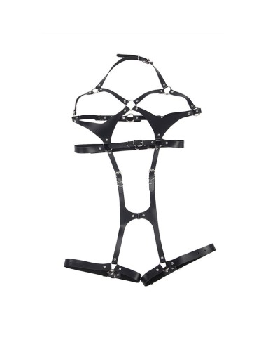 SUBBLIME - HARNAIS COMPLET AVEC BOUCLES EN CUIR NOIR TAILLE UNIQUE