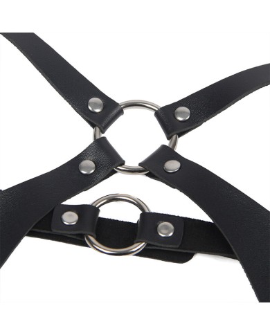 SUBBLIME - HARNAIS COMPLET AVEC BOUCLES EN CUIR NOIR TAILLE UNIQUE