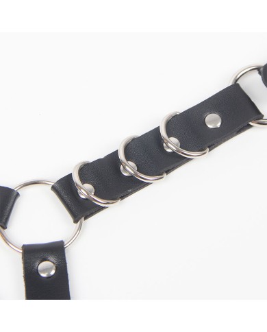 SUBBLIME - HARNAIS CEINTURE ET JARRETIÈRES AVEC ANNEAUX ET CHAÎNE DÉTAIL TAILLE UNIQUE