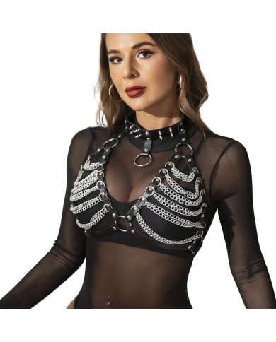 SUBBLIME - SOUTIEN-GORGE HARNAIS ET COLLIER AVEC CHAÎNE S TAILLE UNIQUE