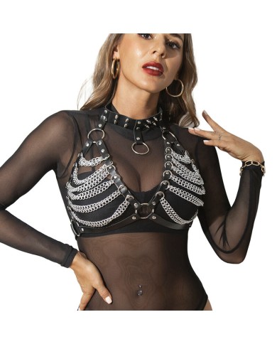 SUBBLIME - SOUTIEN-GORGE HARNAIS ET COLLIER AVEC CHAÎNE S TAILLE UNIQUE