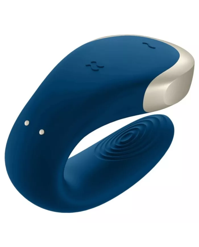 SATISFYER - VIBRATEUR DOUBLE LOVE LUXURY PARTNER BLEU