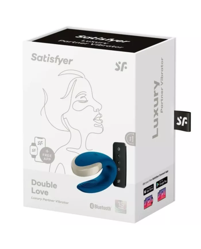 SATISFYER - VIBRATEUR DOUBLE LOVE LUXURY PARTNER BLEU