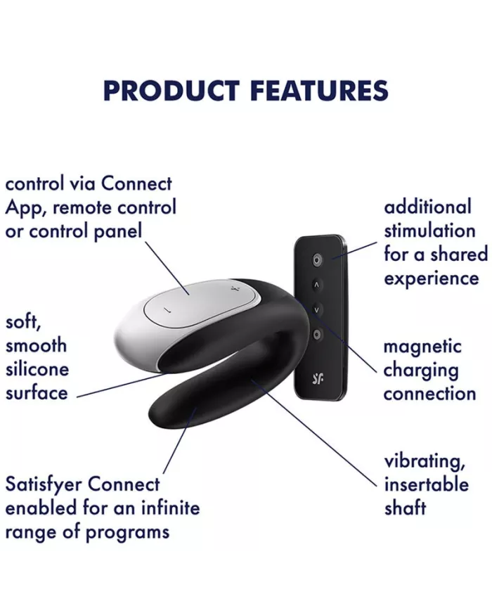 SATISFYER - VIBRATEUR PARTENAIRE DOUBLE FUN NOIR SATISFYER - VIBRATEUR PARTENAIRE DOUBLE FUN NOIR