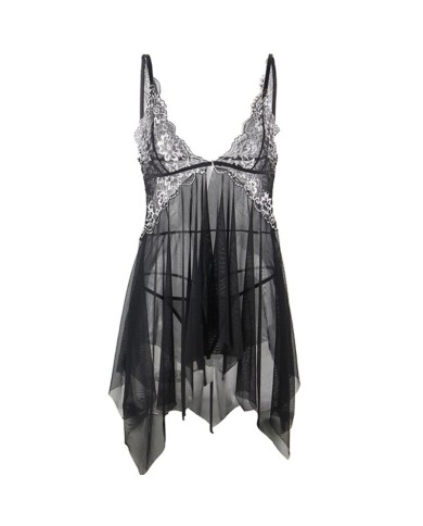 SUBBLIME - BABYDOLL TISSU TULLE POITRINE DENTELLE S/M