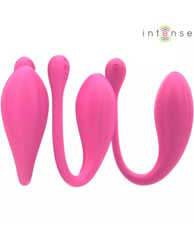INTENSE - JANICE U VIBRATEUR DOUBLE STIMULATION 10 VIBRATIONS ROSE TÉLÉCOMMANDE