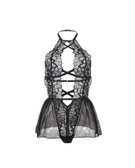 SUBBLIME - TEDDY HALTER NECK DOS NU DENTELLE NOIR S/M