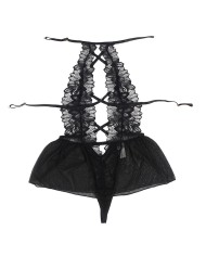 SUBBLIME - TEDDY HALTER NECK DOS NU DENTELLE NOIR S/M