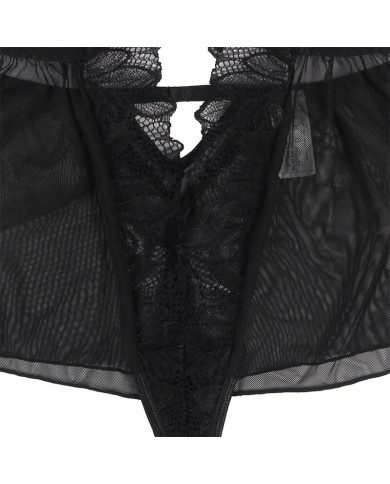 SUBBLIME - TEDDY HALTER NECK DOS NU DENTELLE NOIR S/M