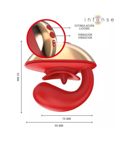 INTENSE - VIBRATEUR & STIMULATEUR MARIAH EN FORME DE U 10 VIBRATIONS ROUGE