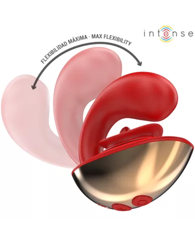 INTENSE - VIBRATEUR & STIMULATEUR MARIAH EN FORME DE U 10 VIBRATIONS ROUGE