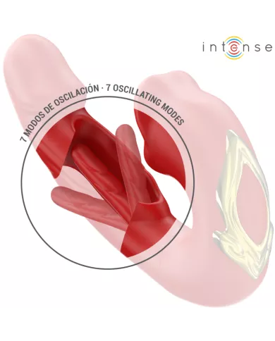 INTENSE - NATHY DOUBLE VIBRATEUR AVEC BOUCHE STIMULANTE MULTIFONCTION ROUGE