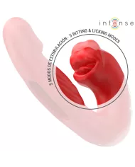 INTENSE - NATHY DOUBLE VIBRATEUR AVEC BOUCHE STIMULANTE MULTIFONCTION ROUGE INTENSE - NATHY DOUBLE VIBRATEUR AVEC BOUCHE STIMULANTE MULTIFONCTION ROUGE