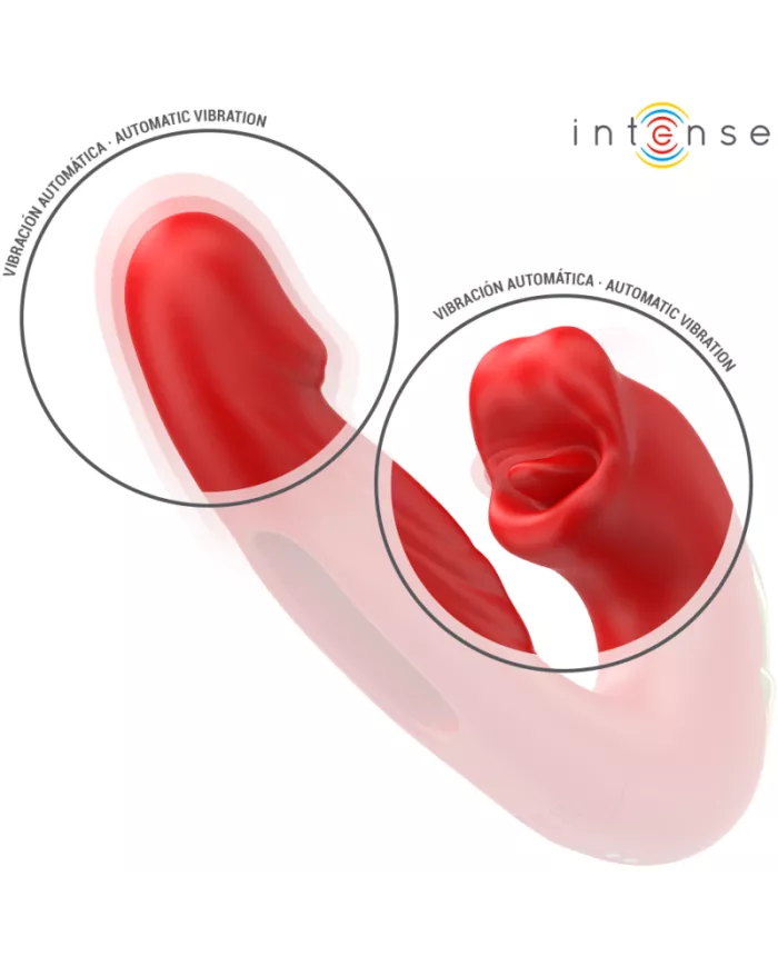 INTENSE - NATHY DOUBLE VIBRATEUR AVEC BOUCHE STIMULANTE MULTIFONCTION ROUGE INTENSE - NATHY DOUBLE VIBRATEUR AVEC BOUCHE STIMULANTE MULTIFONCTION ROUGE