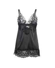SUBBLIME - BABYDOLL AVEC POITRINE IMPRIMÉ FLEURI NOIR S/M