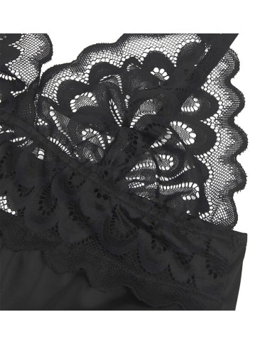 SUBBLIME - BABYDOLL AVEC POITRINE IMPRIMÉ FLEURI NOIR S/M