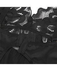 SUBBLIME - BABYDOLL AVEC POITRINE IMPRIMÉ FLEURI NOIR S/M