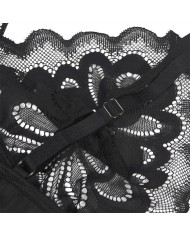 SUBBLIME - BABYDOLL AVEC POITRINE IMPRIMÉ FLEURI NOIR S/M