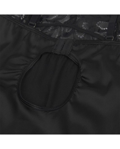 SUBBLIME - BABYDOLL AVEC POITRINE IMPRIMÉ FLEURI NOIR S/M