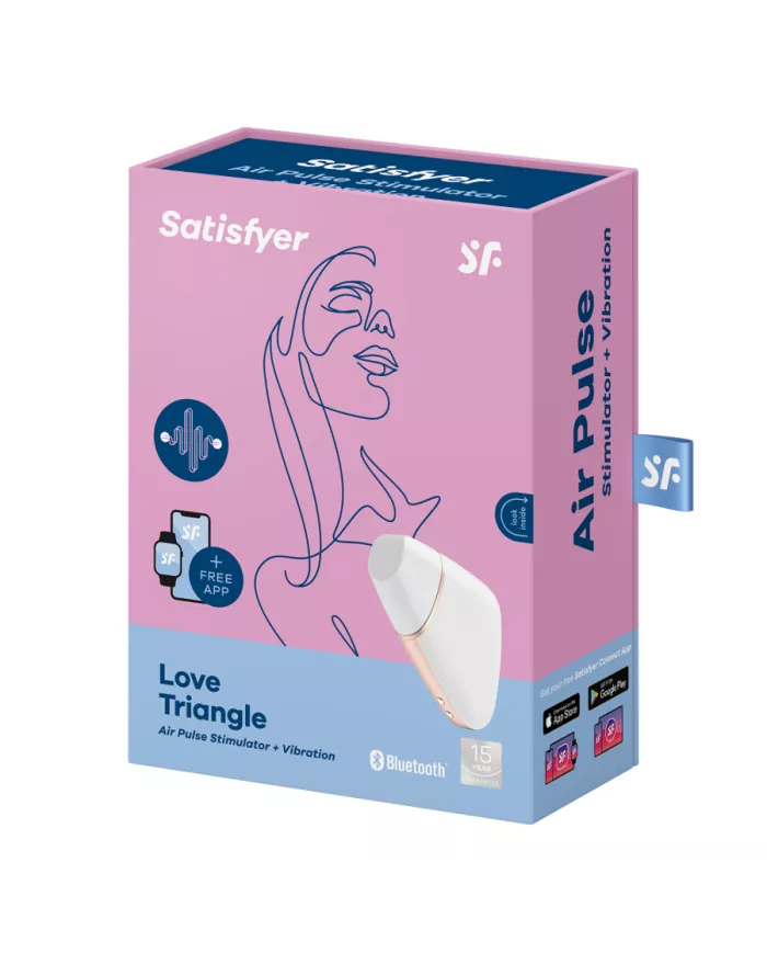SATISFYER - STIMULATEUR ET VIBRATEUR AIR LOVE TRIANGLE BLANC