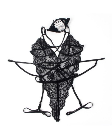 SUBBLIME - COSTUME DE POLICE CORPS EN DENTELLE NOIR S/M