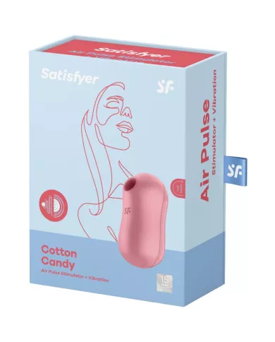 SATISFYER - STIMULATEUR ET VIBRATEUR D'IMPULSIONS D'AIR DE BARBE À COTON ROSE