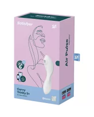 SATISFYER - APPLICATION STIMULATEUR ET VIBRATEUR CURVY TRINITY 5 BLANC SATISFYER - APPLICATION STIMULATEUR ET VIBRATEUR CURVY TRINITY 5 BLANC