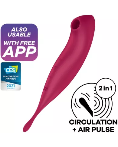 SATISFYER - APPLICATION DE STIMULATEUR ET VIBRATEUR TWIRLING PRO+ ROUGE SATISFYER - APPLICATION DE STIMULATEUR ET VIBRATEUR TWIRLING PRO+ ROUGE